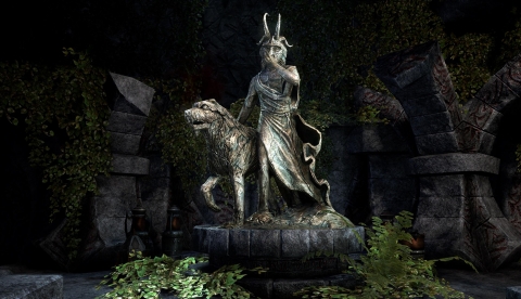 Статуя Клавикуса Вайла в маске с Барбасом